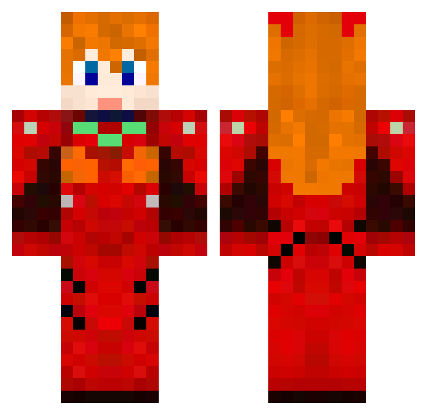 halululuu Minecraft skin, front and back view