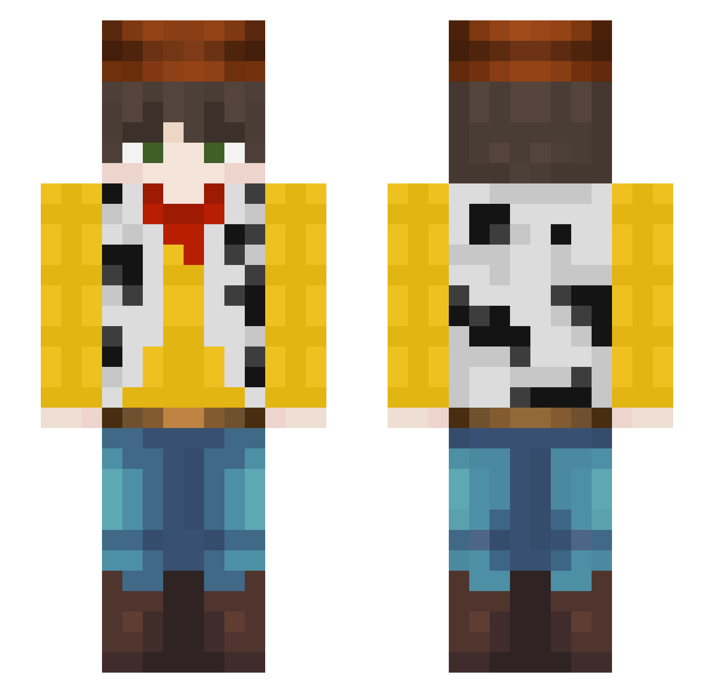 Morfeo378 Minecraft skin, front and back view