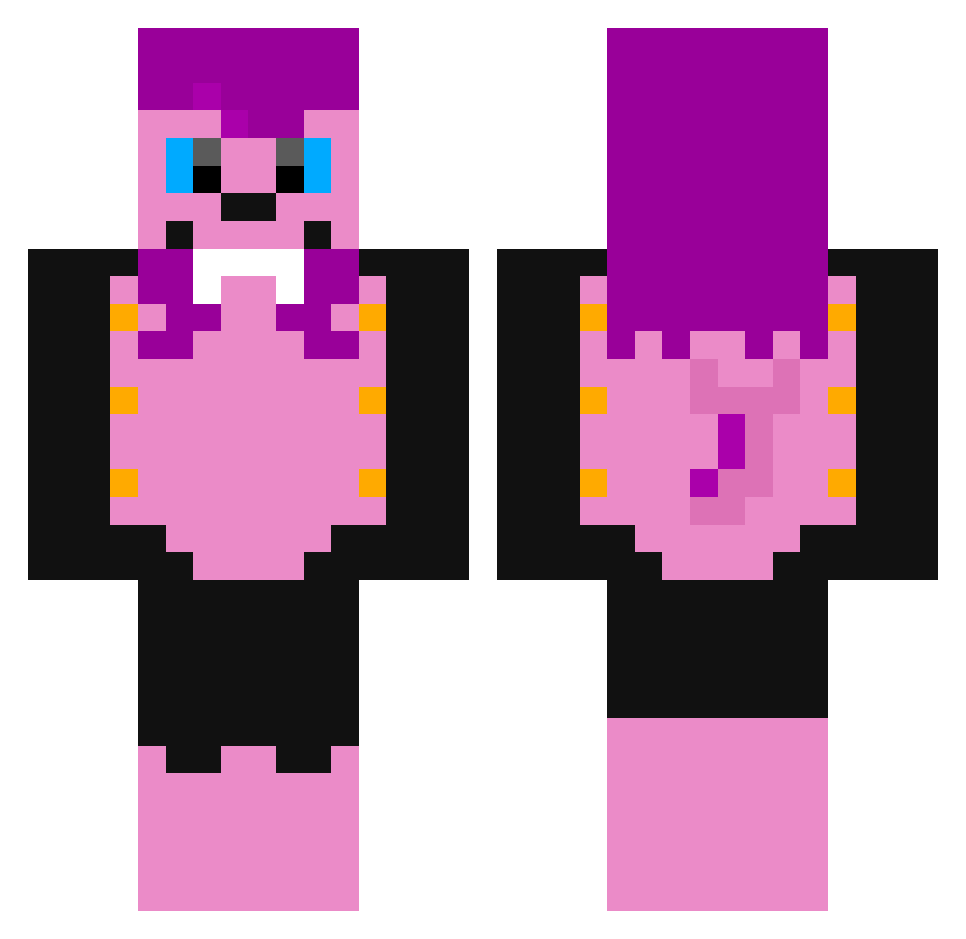 _Luxeon_ Minecraft skin, front and back view