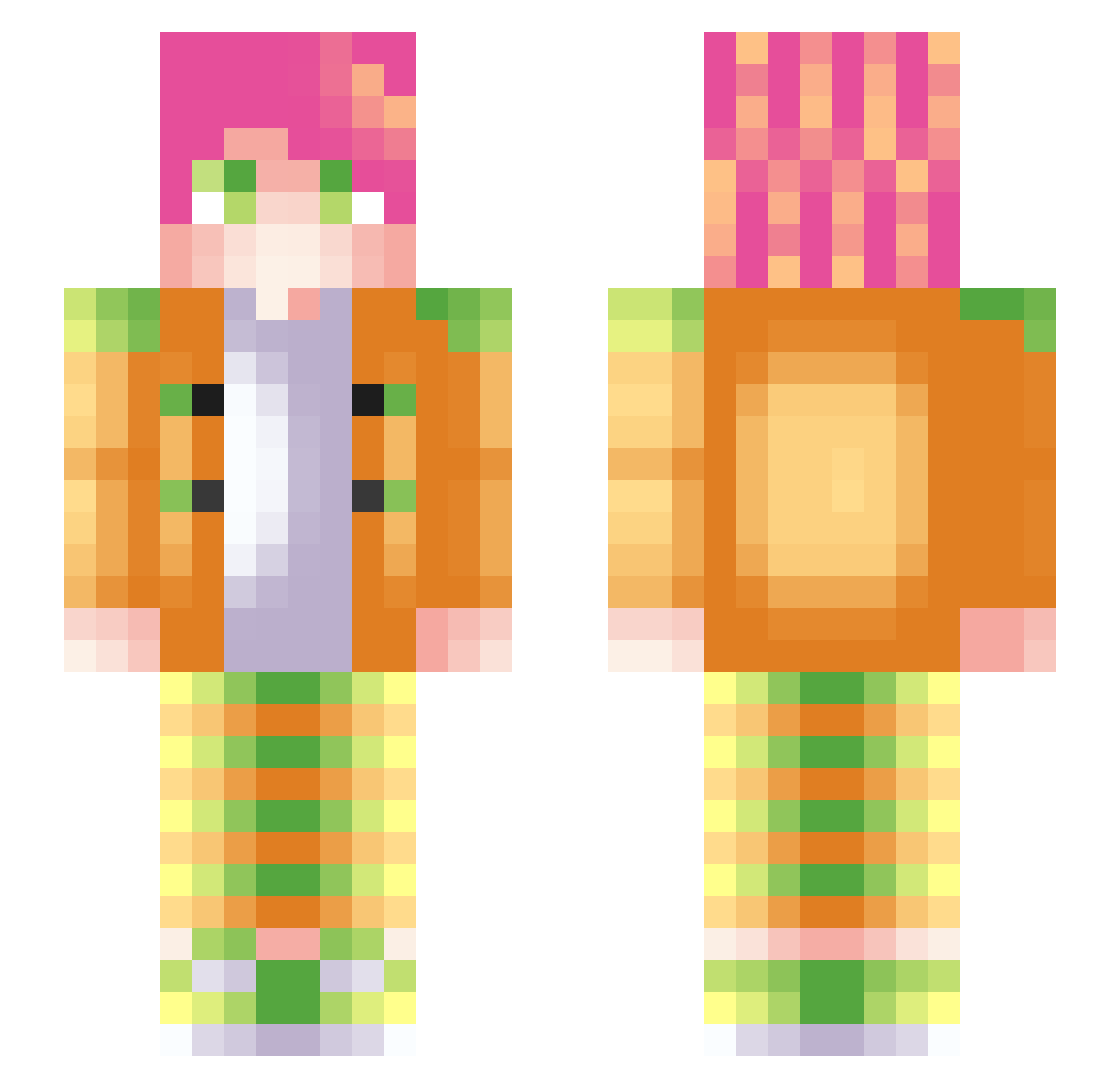 _Itz_Visti_ Minecraft skin, front and back view