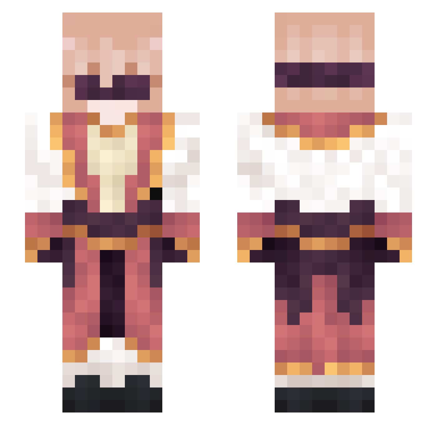 crowmush Minecraft skin, front and back view