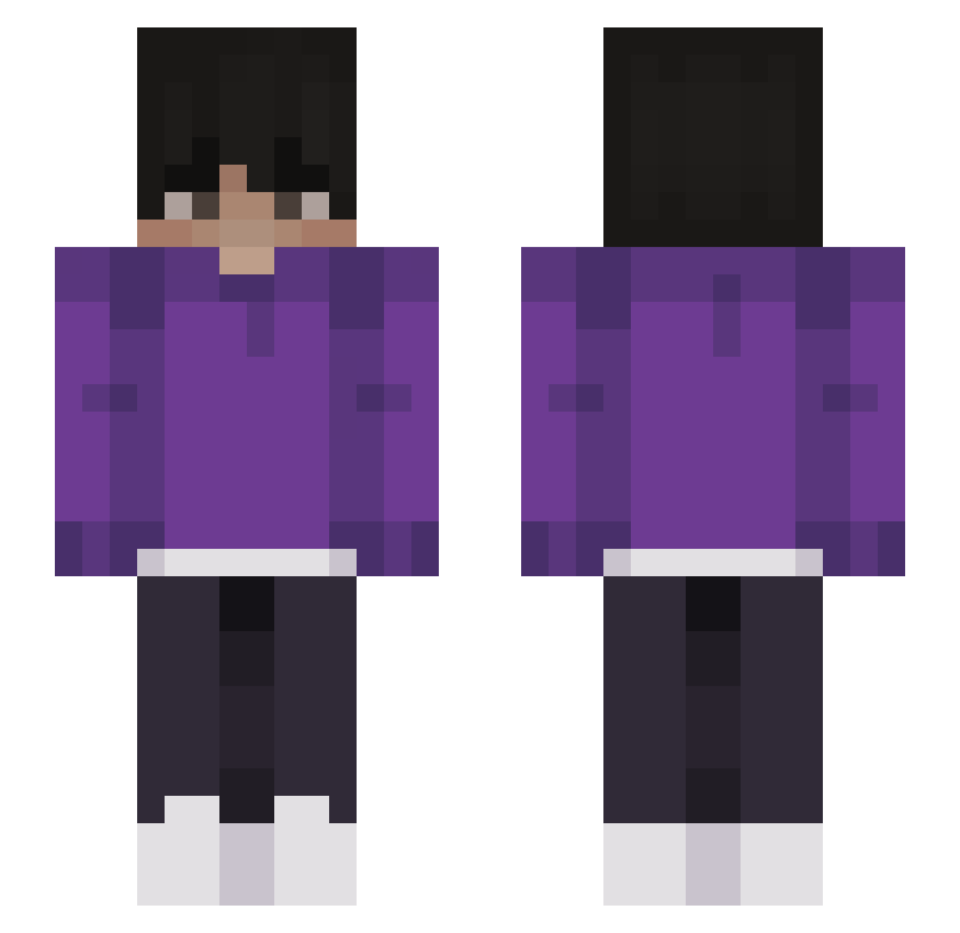 xcyprex Minecraft skin, front and back view