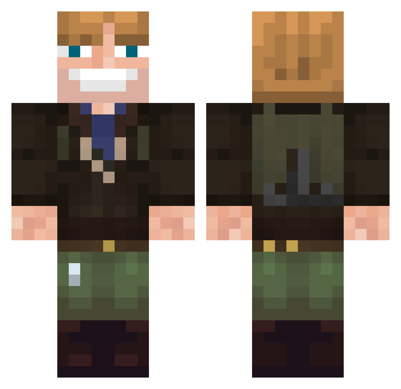 ebbstout Minecraft skin, front and back view