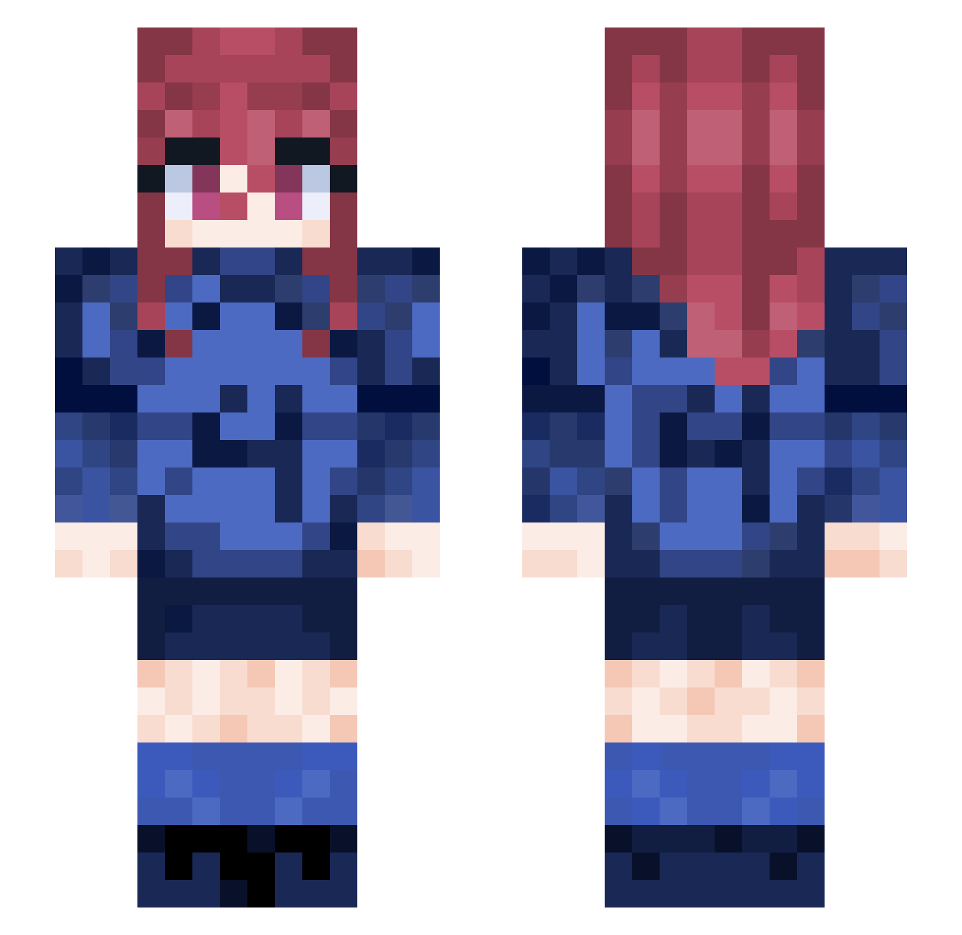 KishouZero Minecraft skin, front and back view