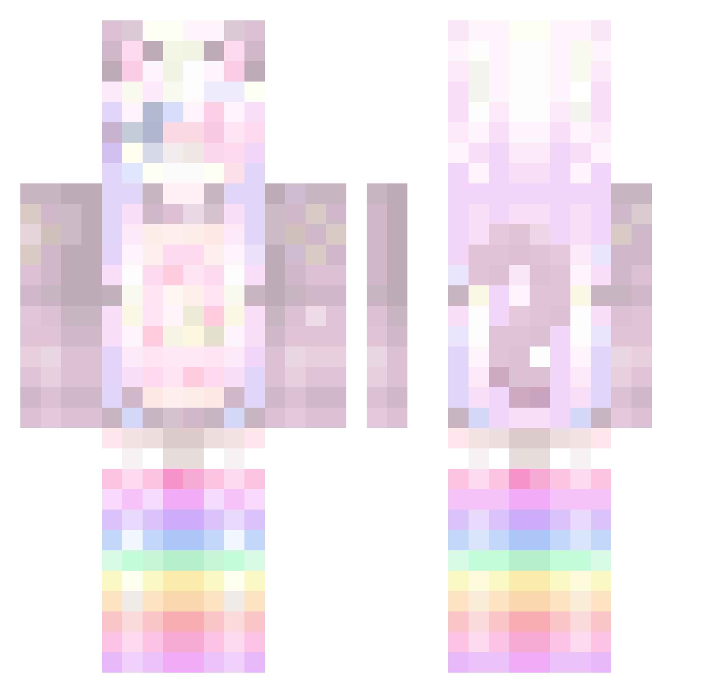 xLUx77 Minecraft skin, front and back view