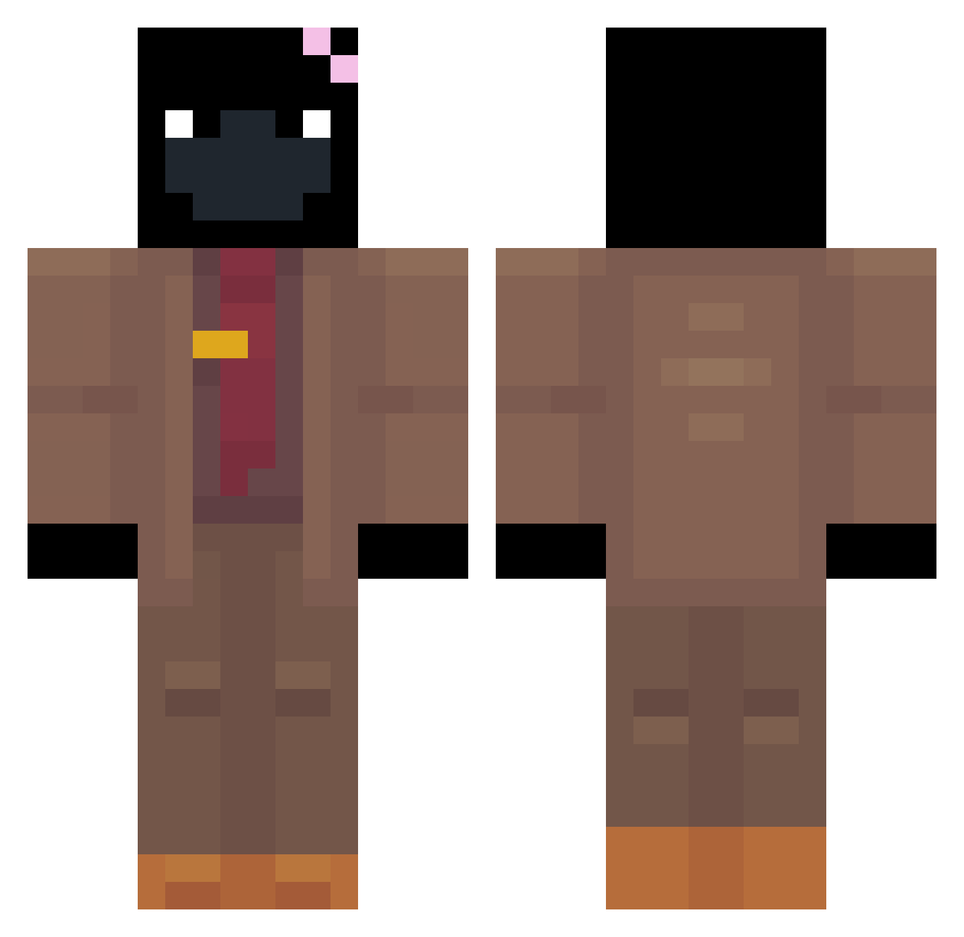 j__hi Minecraft skin, front and back view