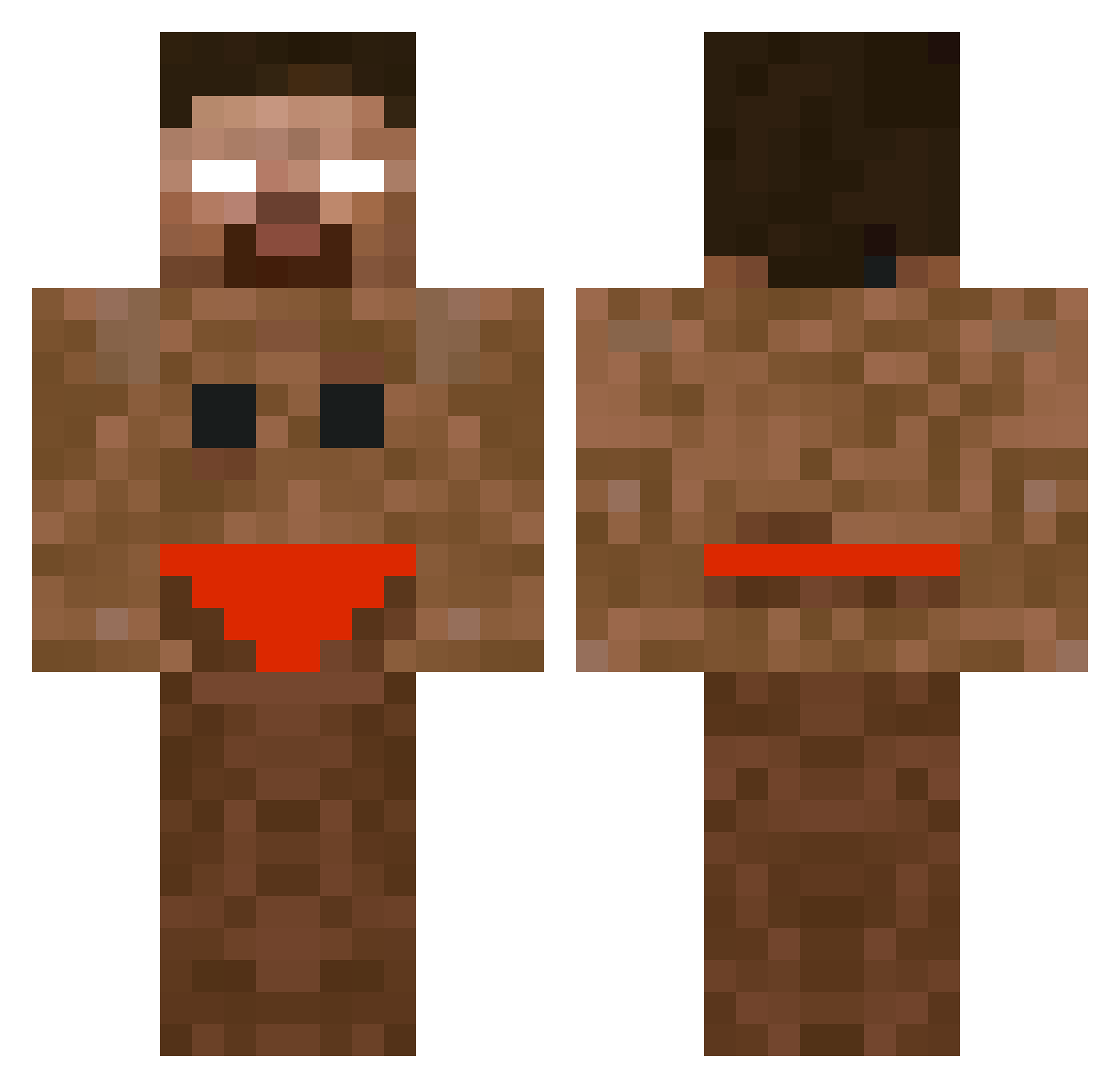WadsXWah Minecraft skin, front and back view