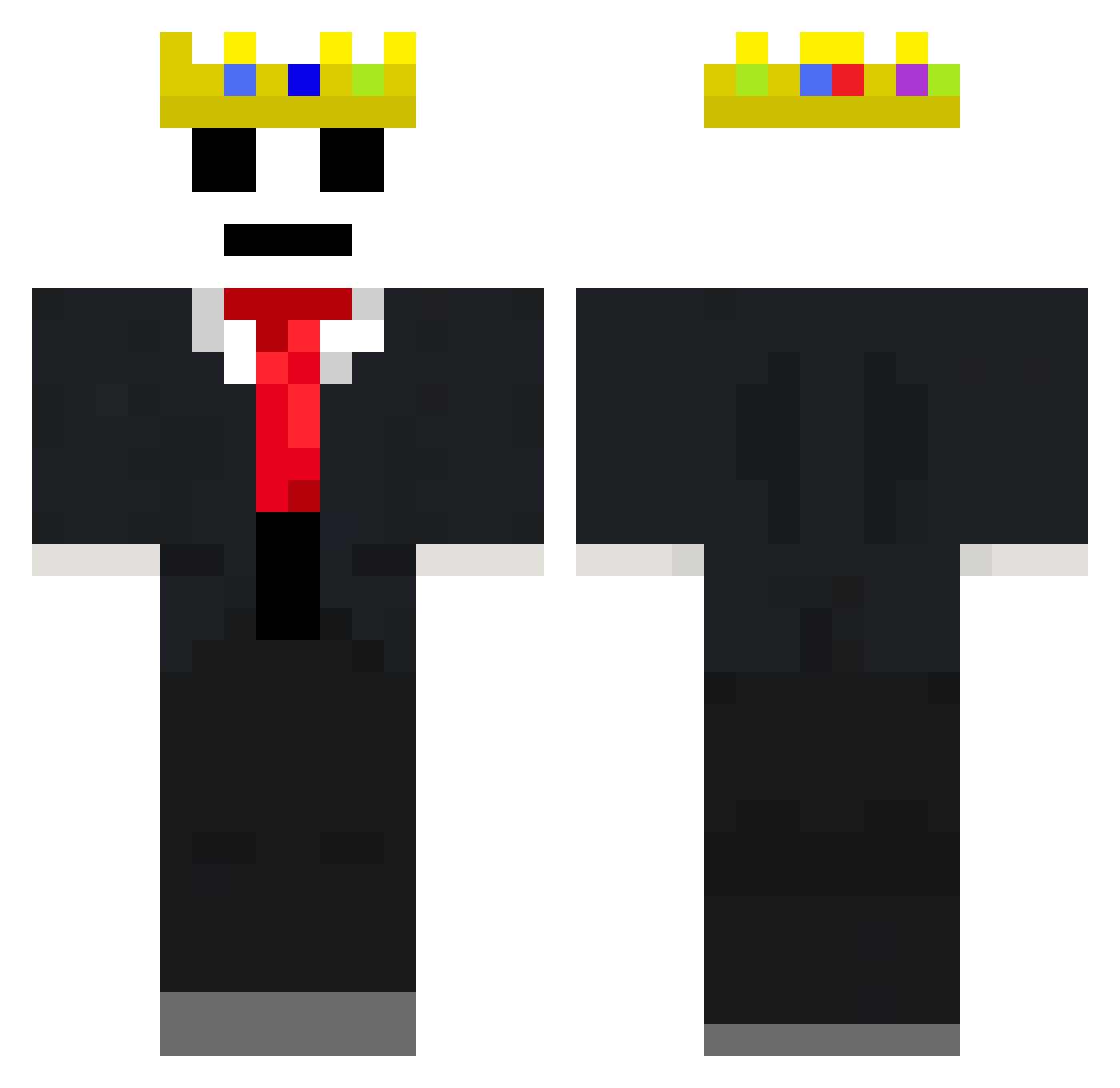 Ich_habe_Hunga Minecraft skin, front and back view