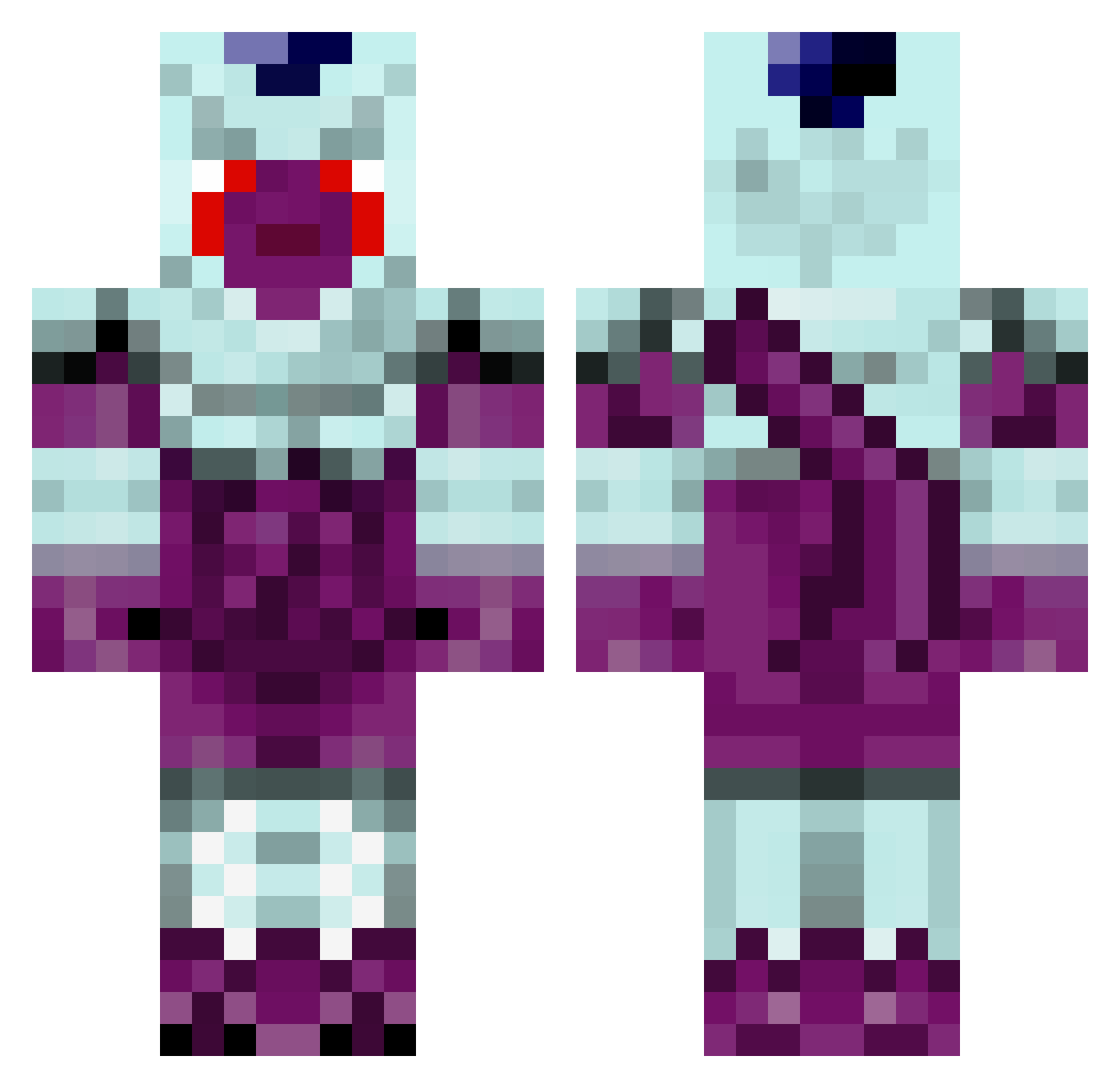 fullskele Minecraft skin, front and back view