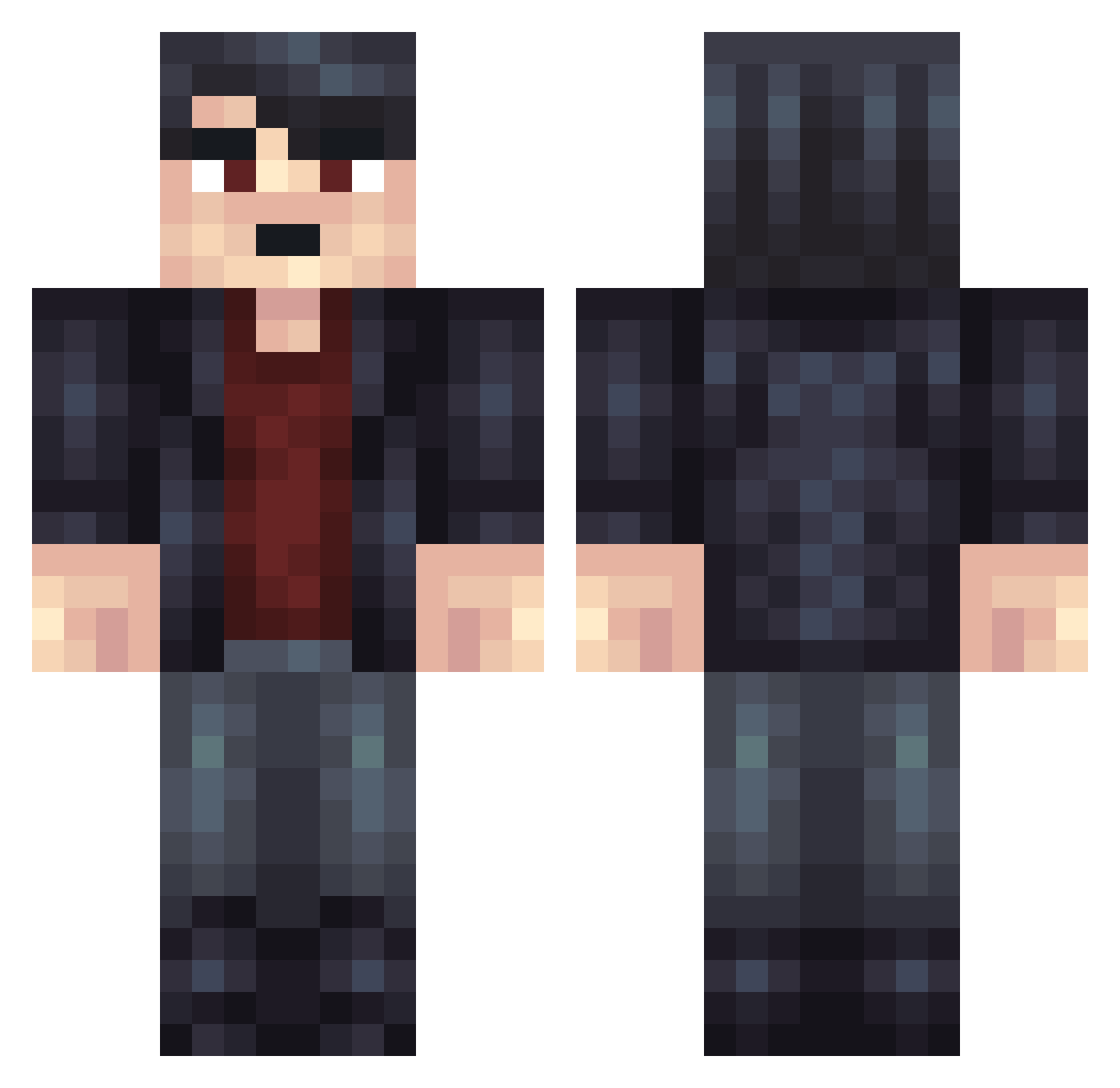 VenAvedros Minecraft skin, front and back view
