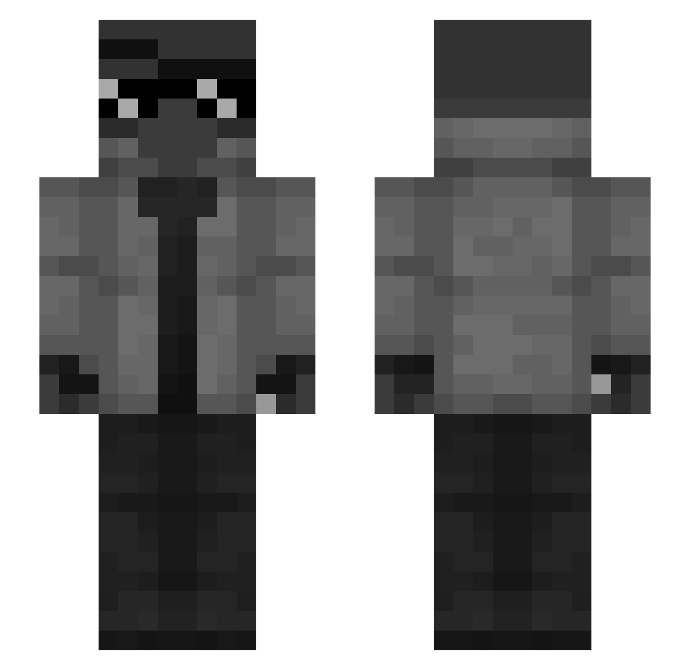 LunarCrowd Minecraft skin, front and back view