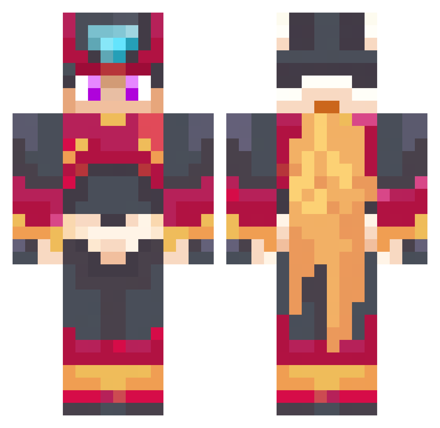 SlugZzSs Minecraft skin, front and back view