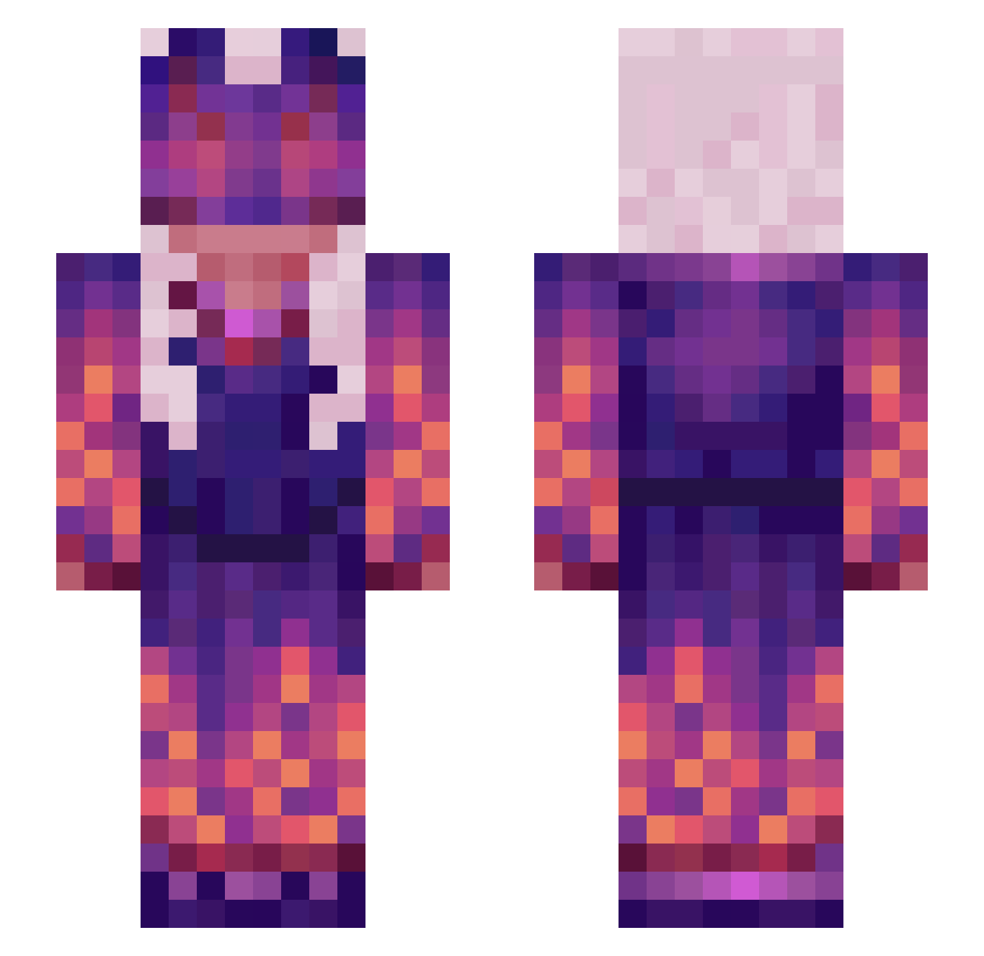 Danalytical Minecraft skin, front and back view