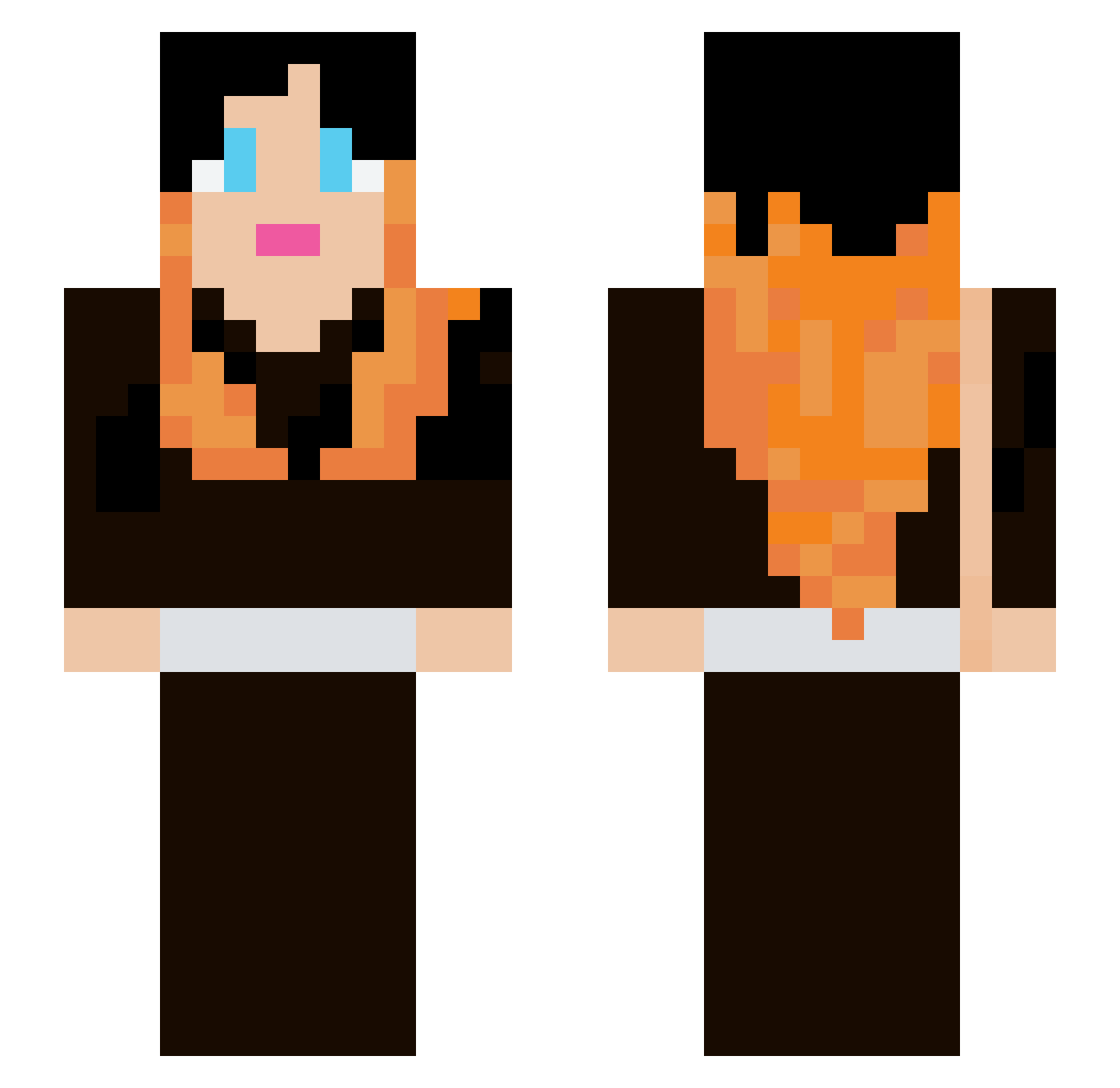 Insaneftt Minecraft skin, front and back view