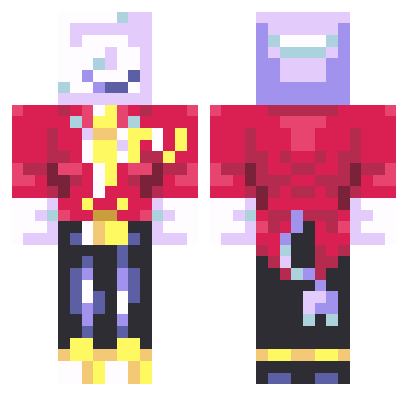 val6_0 Minecraft skin, front and back view