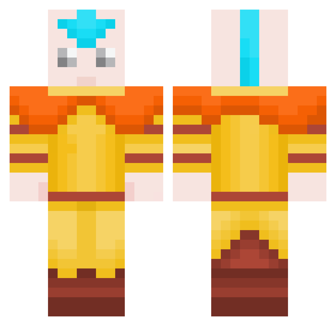 GodKingChef Minecraft skin, front and back view