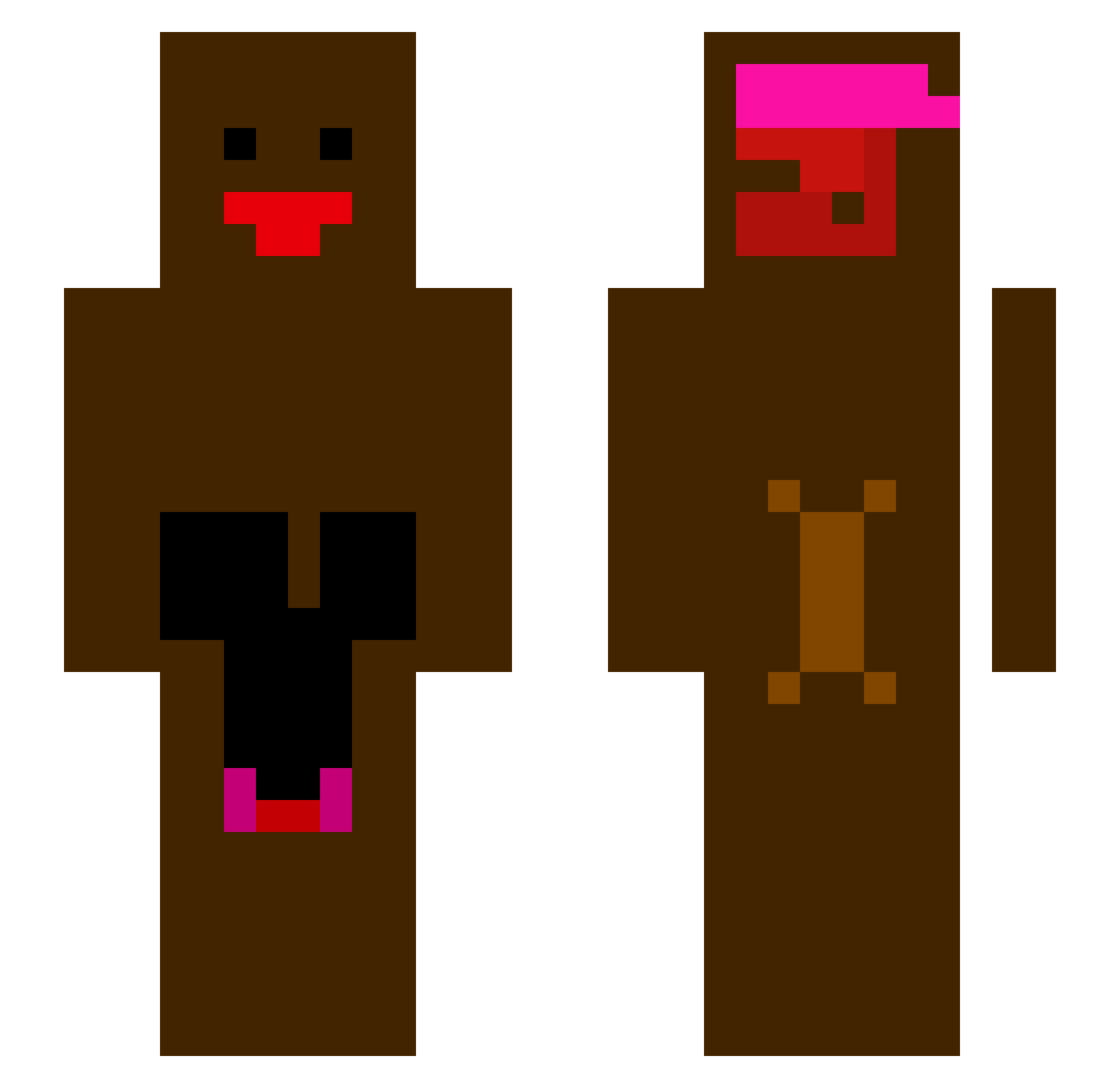 Plahgo Minecraft skin, front and back view