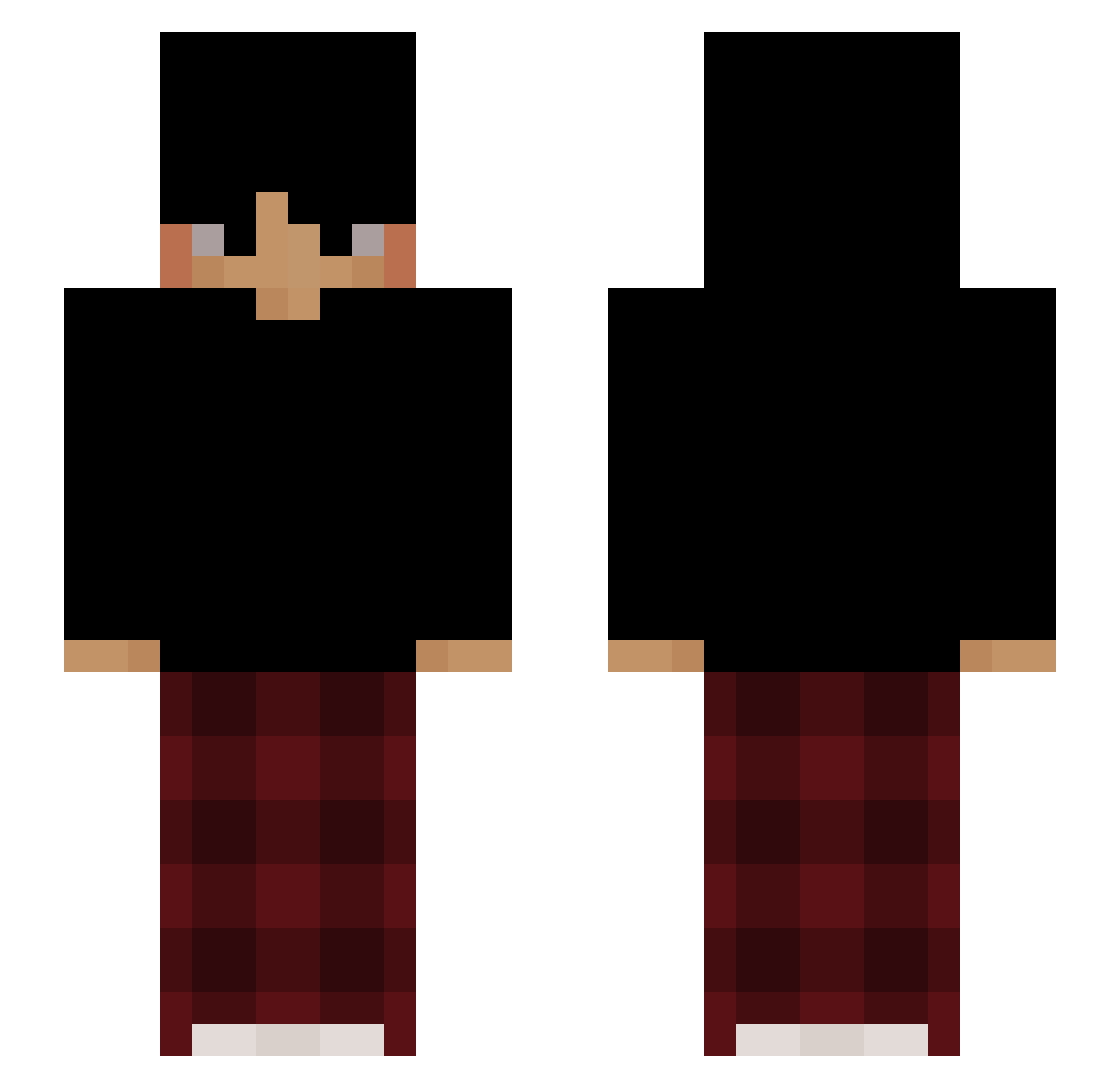 L1soo Minecraft skin, front and back view