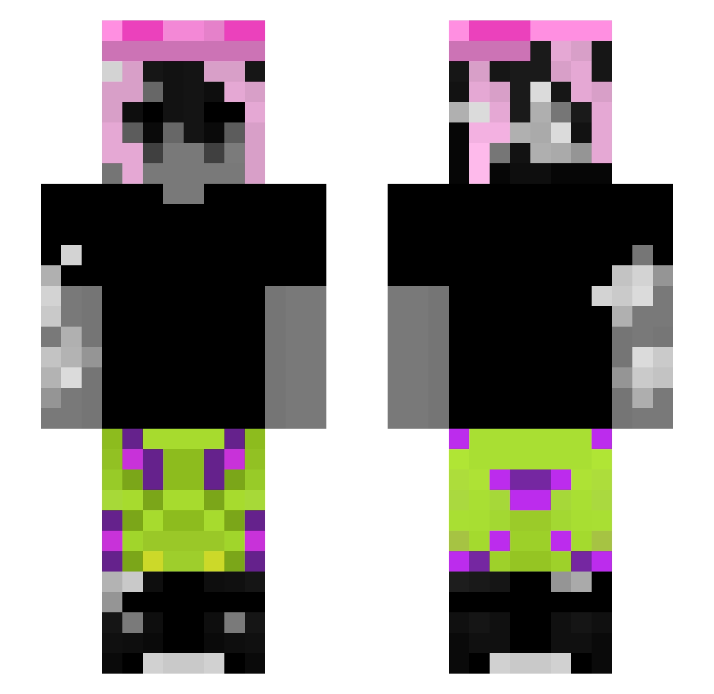 tk3yyy Minecraft skin, front and back view