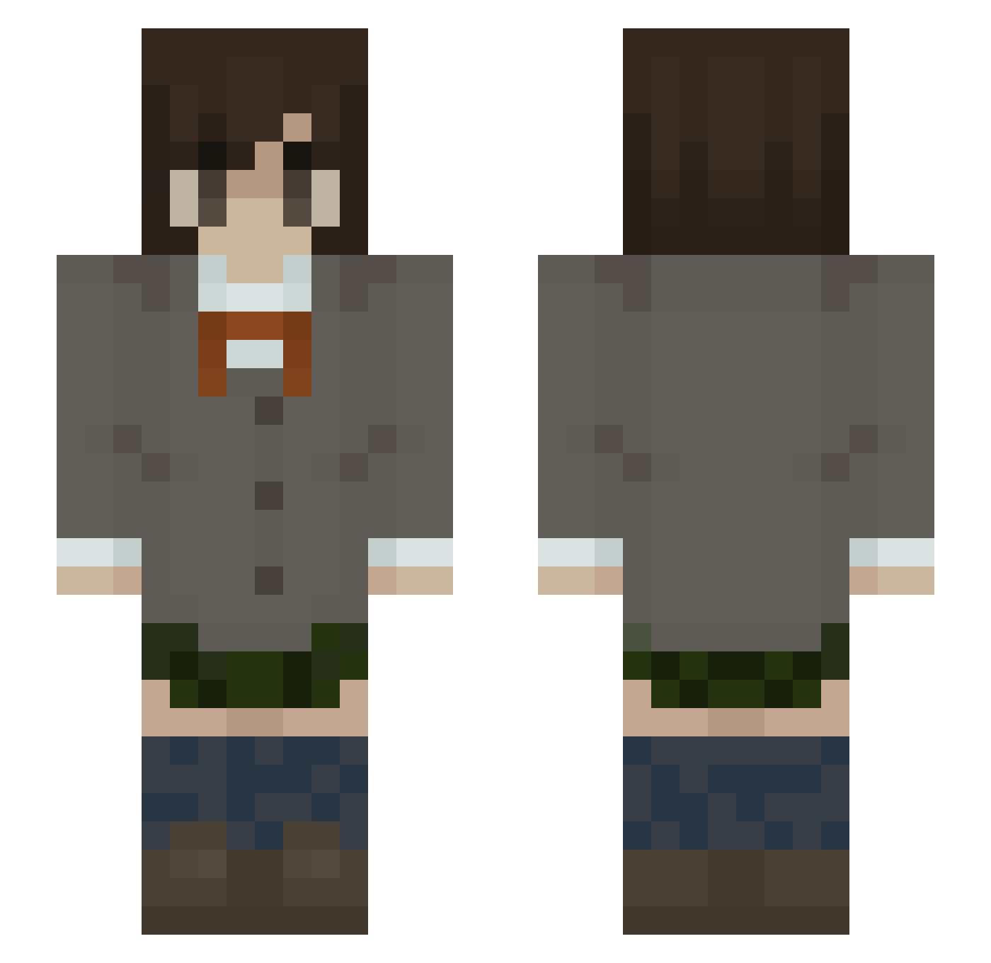 TobikoSushi Minecraft skin, front and back view