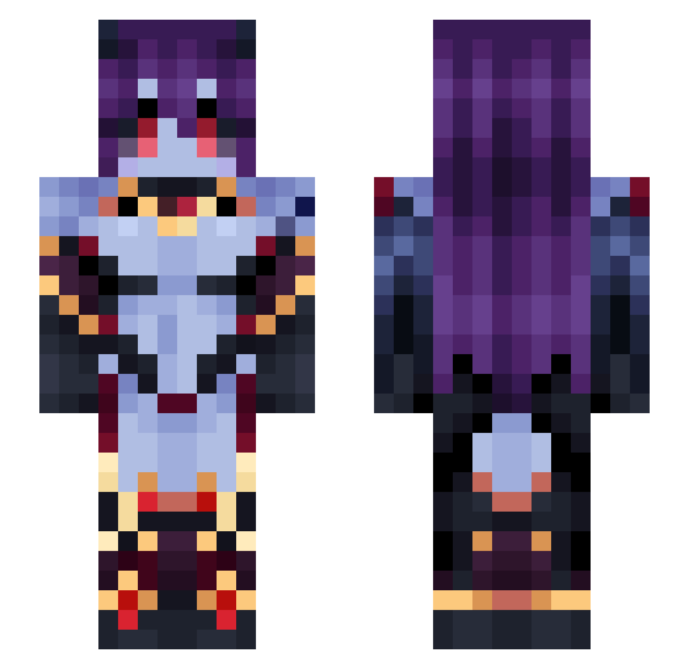 CommanderCirno Minecraft skin, front and back view