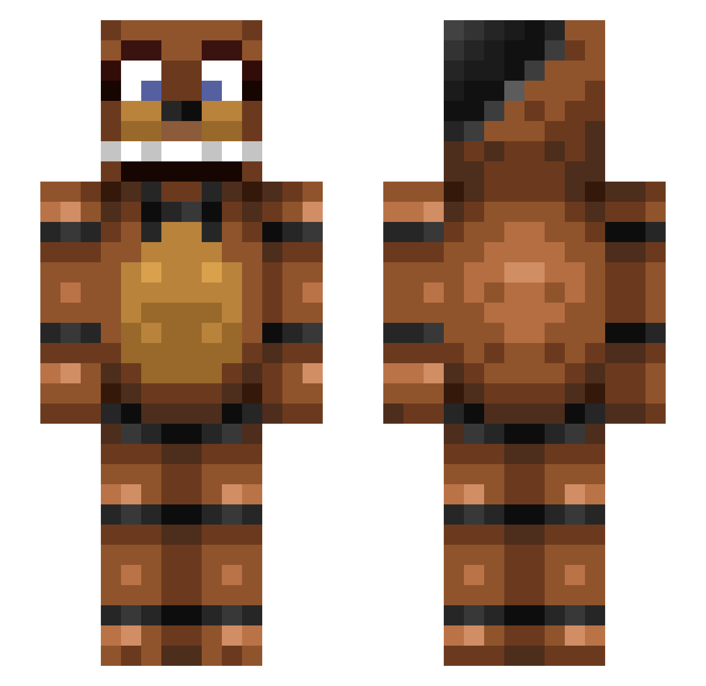 Tocsi Minecraft skin, front and back view