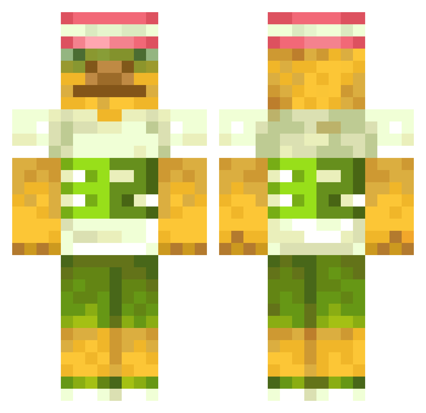 M1vs32 Minecraft skin, front and back view