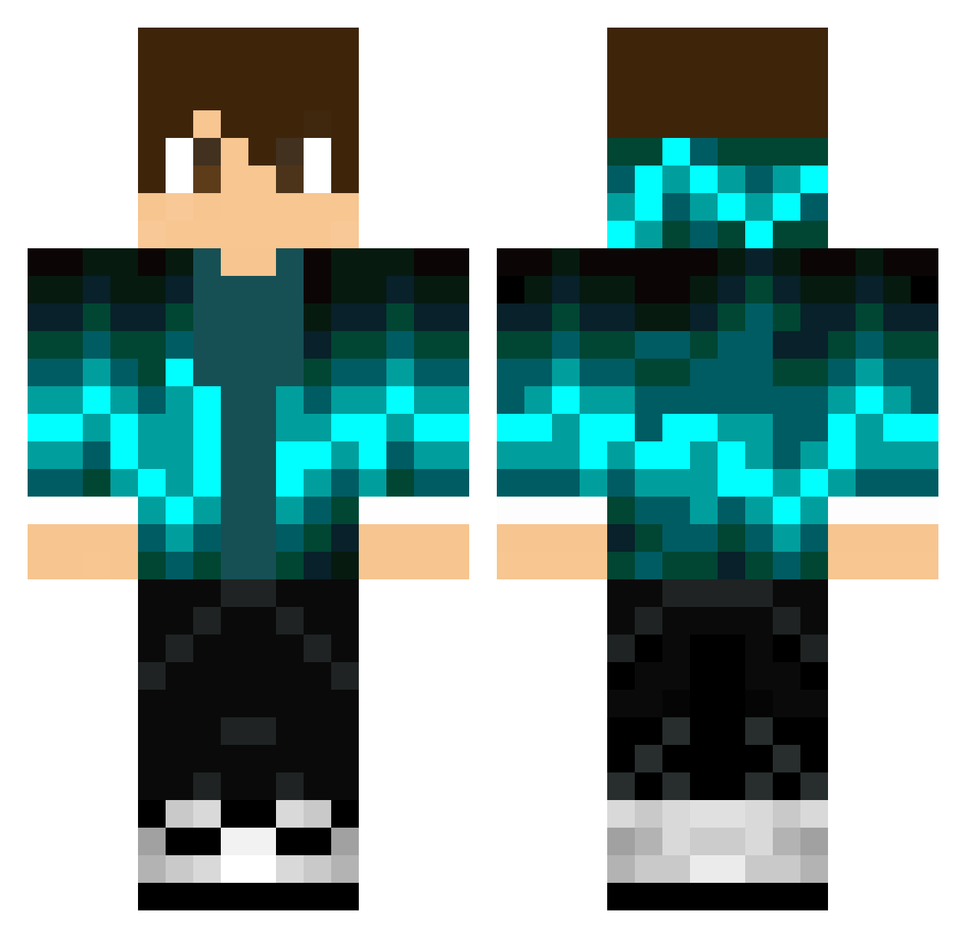 BassieAdventure Minecraft skin, front and back view