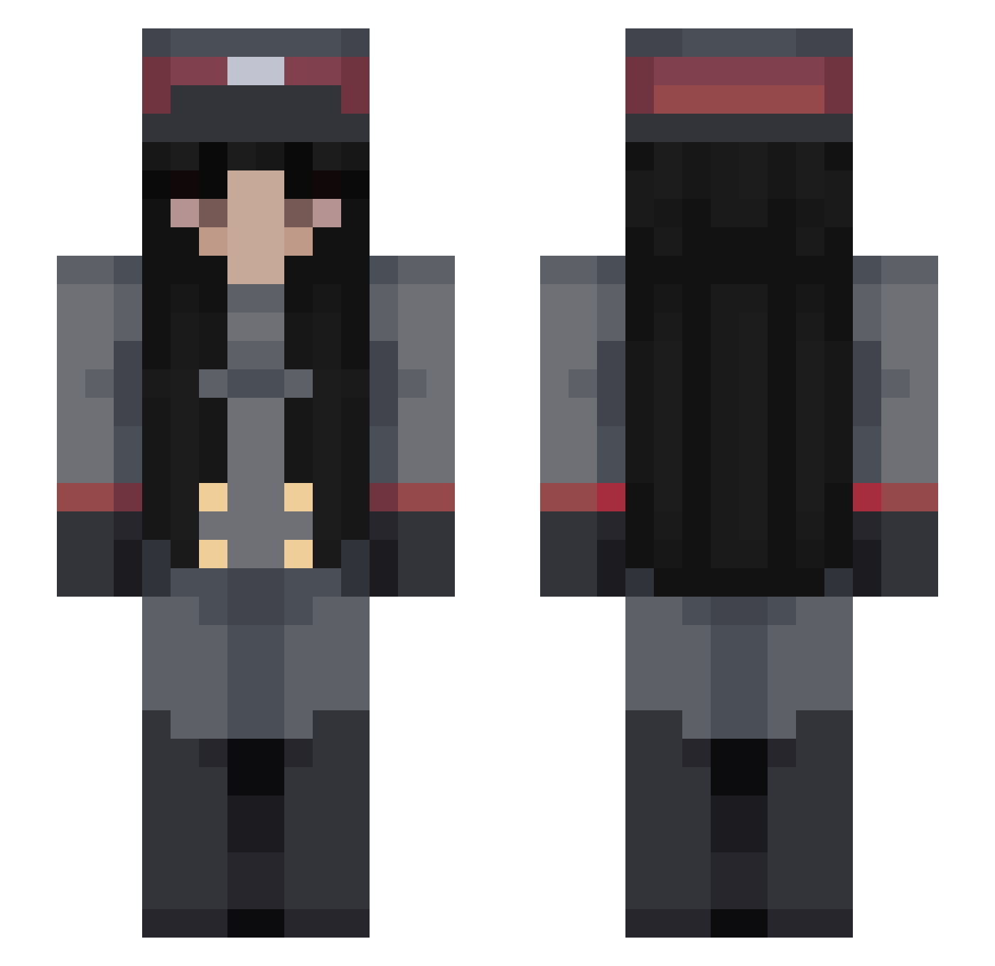 luizabellezia Minecraft skin, front and back view