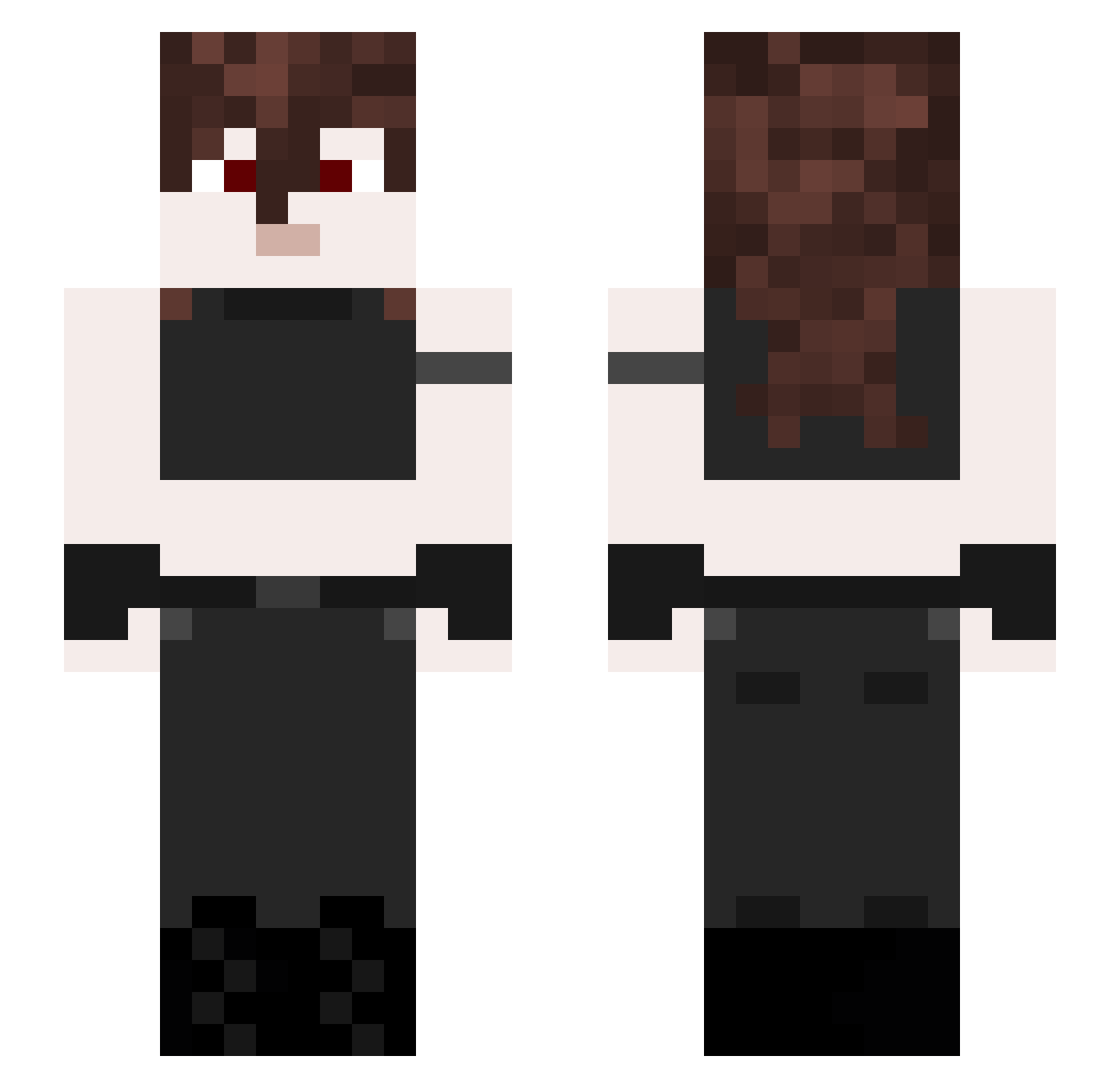 Ticci_Diamond Minecraft skin, front and back view