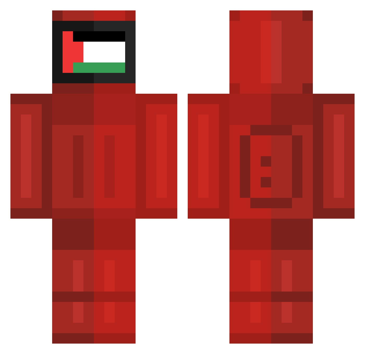 BaxterGMG Minecraft skin, front and back view