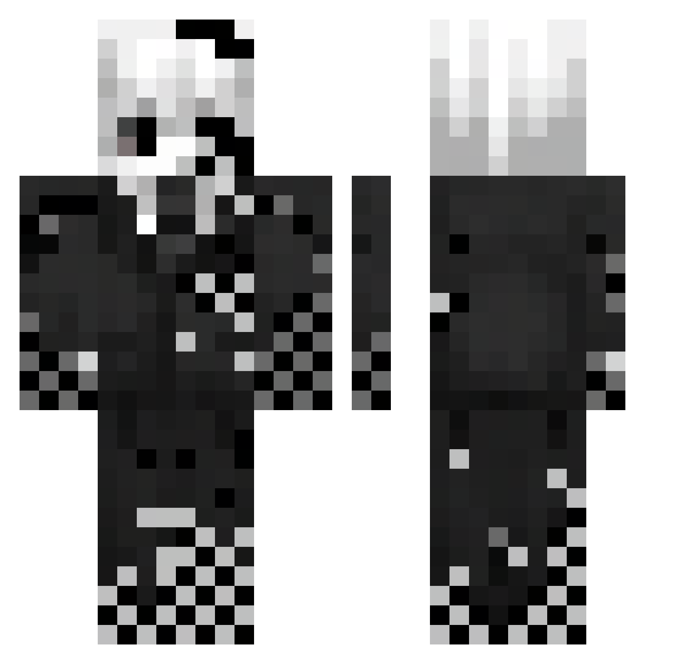 Patatinnnn Minecraft skin, front and back view
