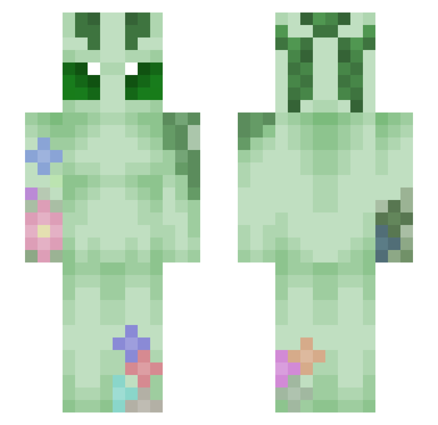 plastictub Minecraft skin, front and back view