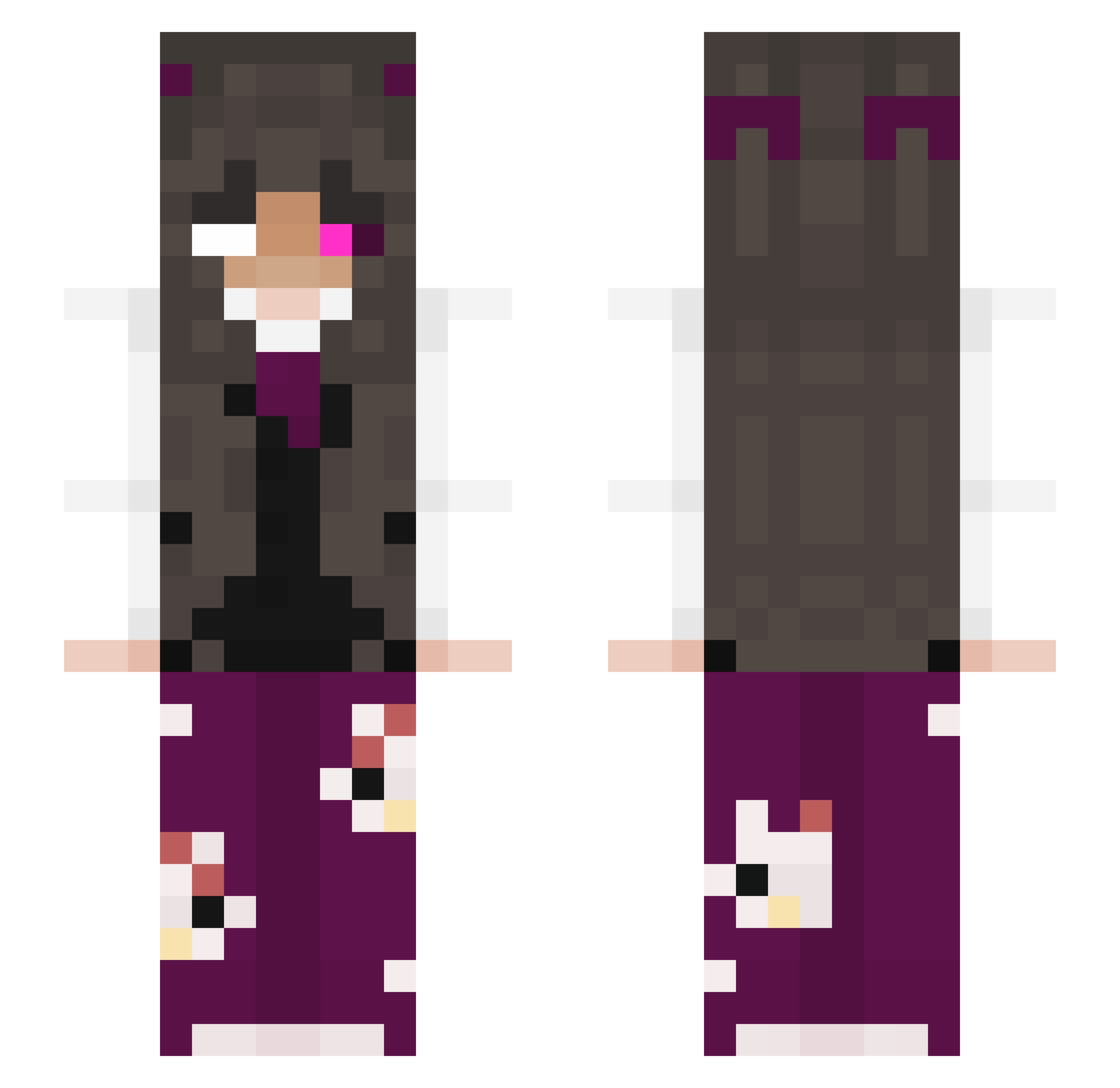 DerJust_in Minecraft skin, front and back view