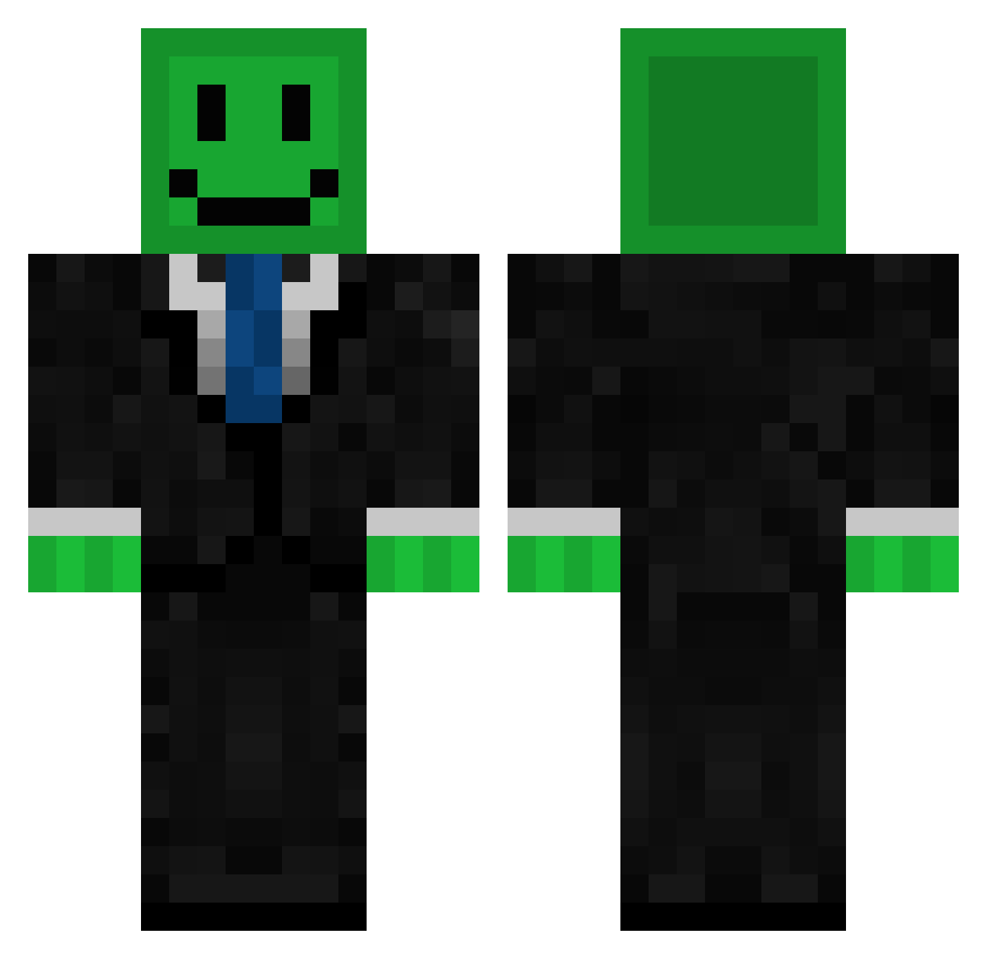 CSharpGuy Minecraft skin, front and back view