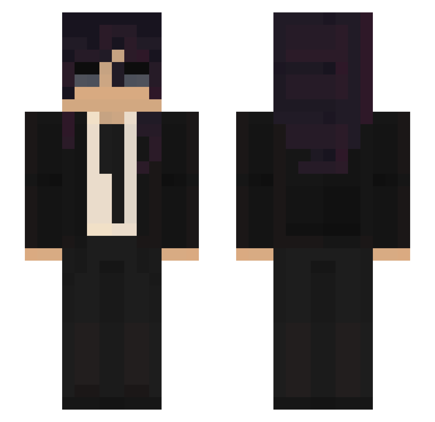 sharkskins Minecraft skin, front and back view