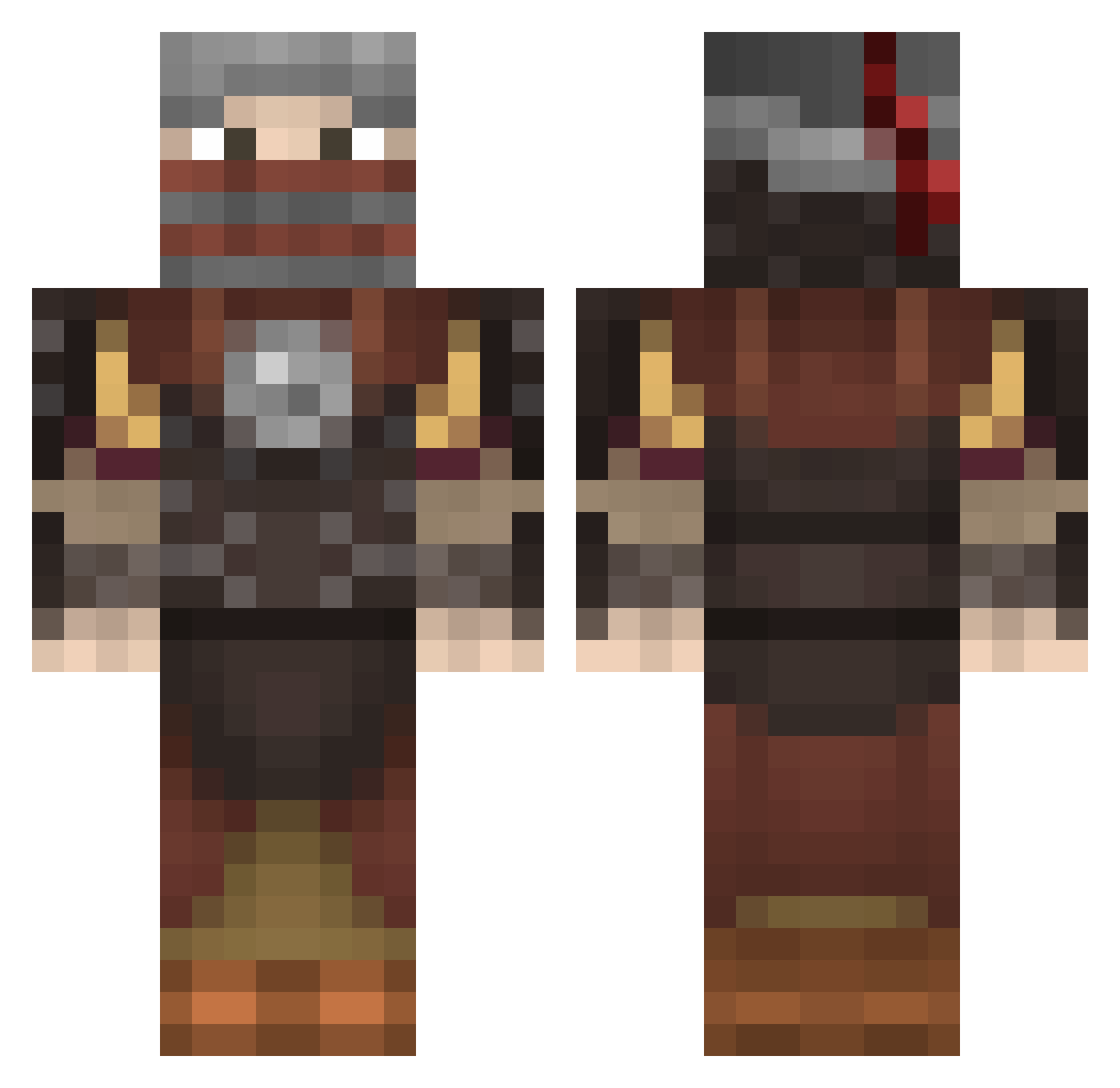 xensira Minecraft skin, front and back view