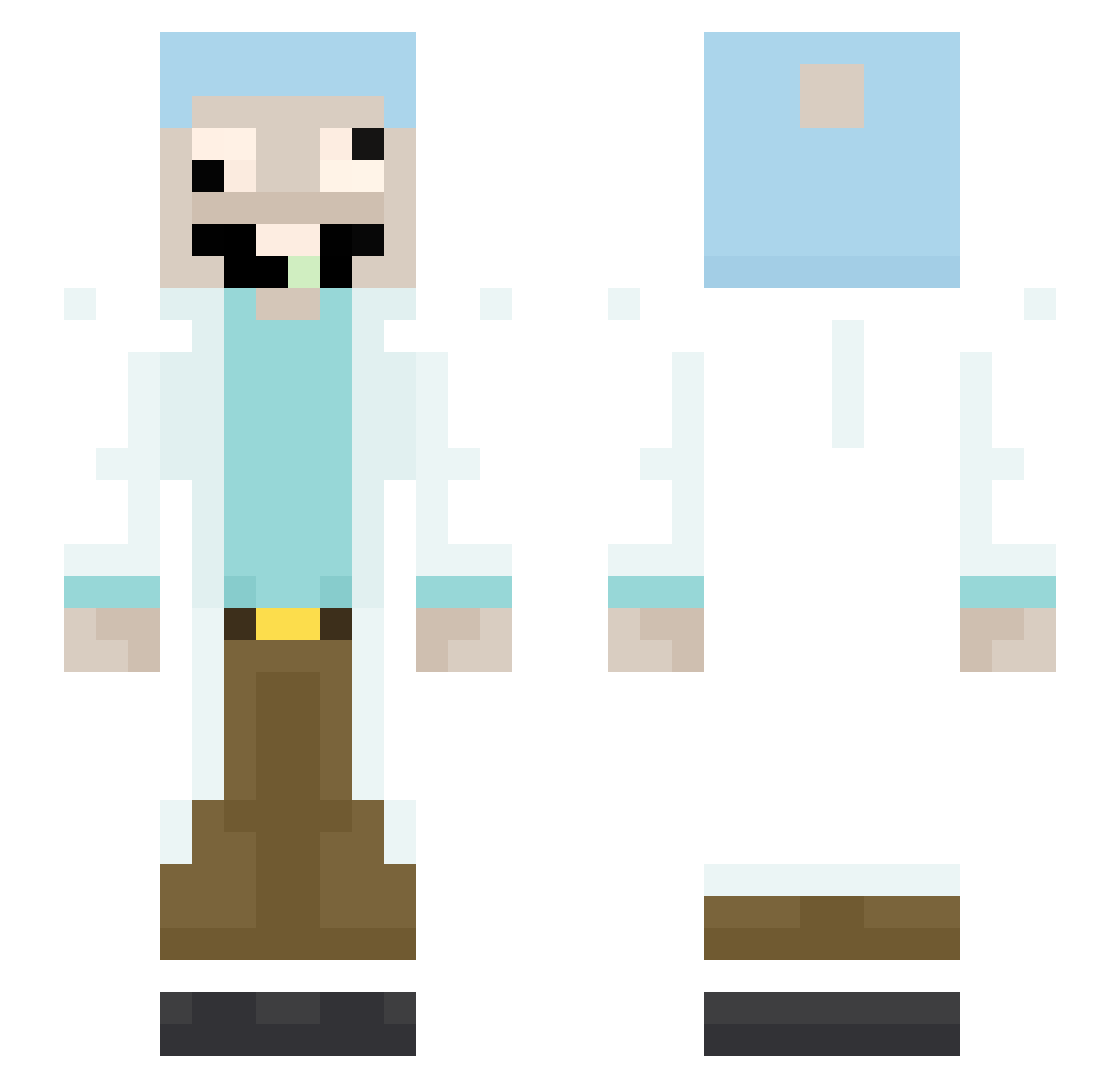 Engineer577 Minecraft skin, front and back view