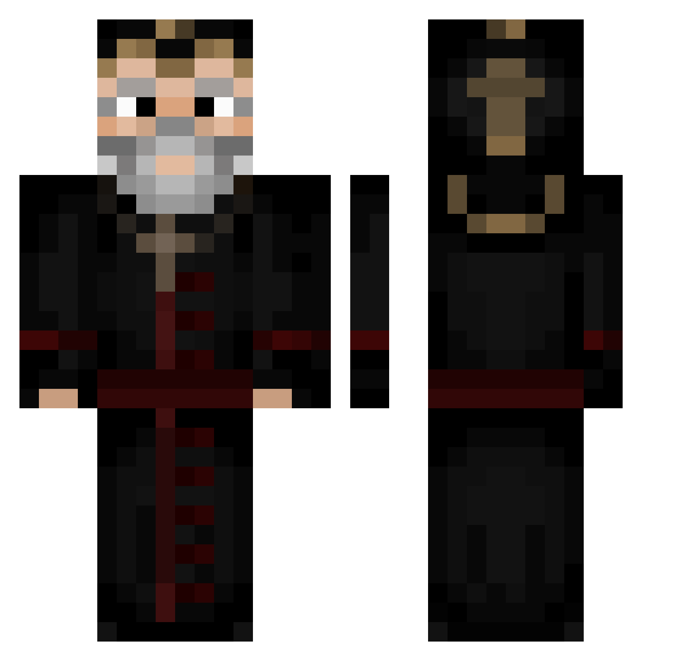 firebolt973 Minecraft skin, front and back view