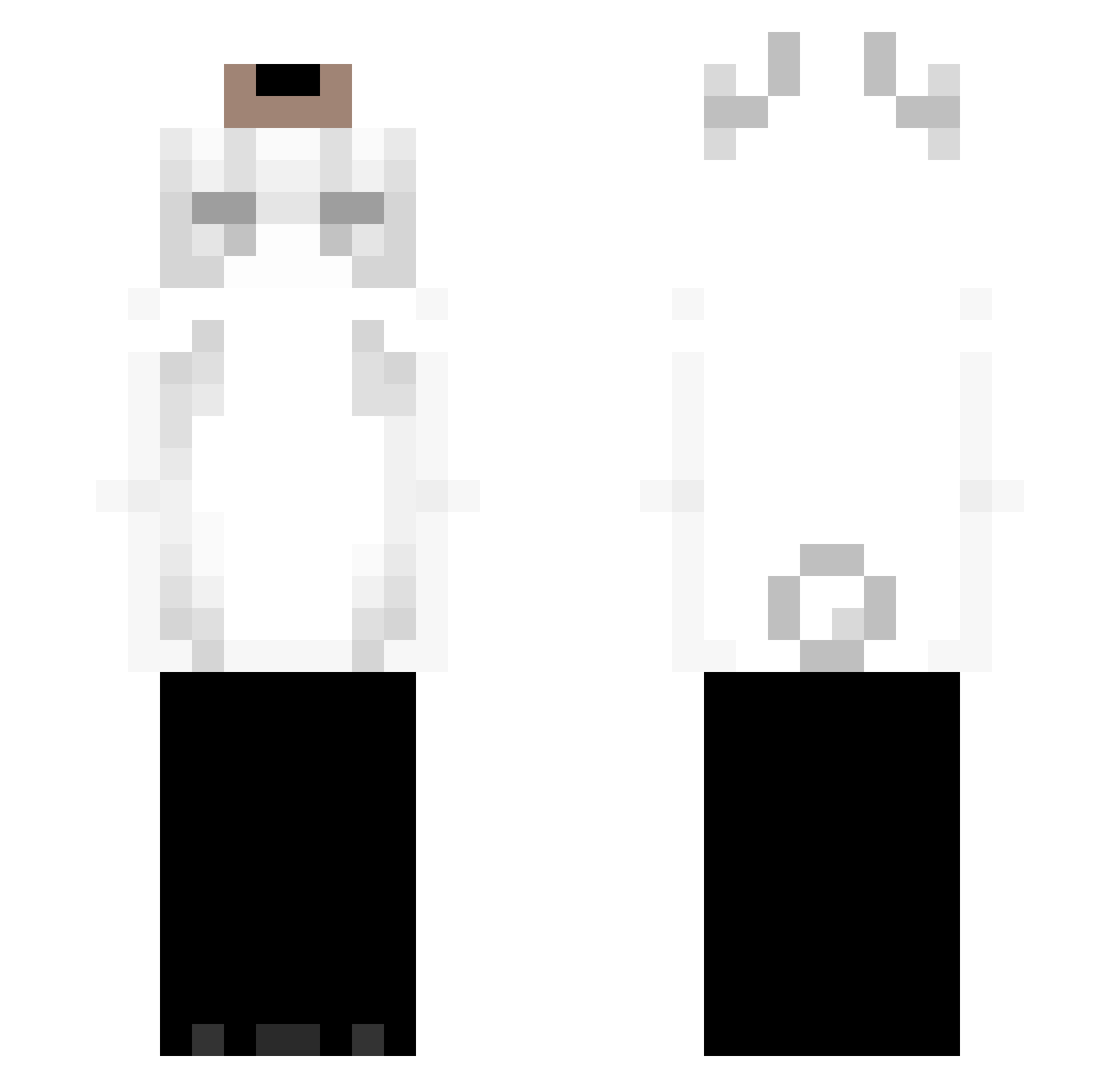xbogs360 Minecraft skin, front and back view