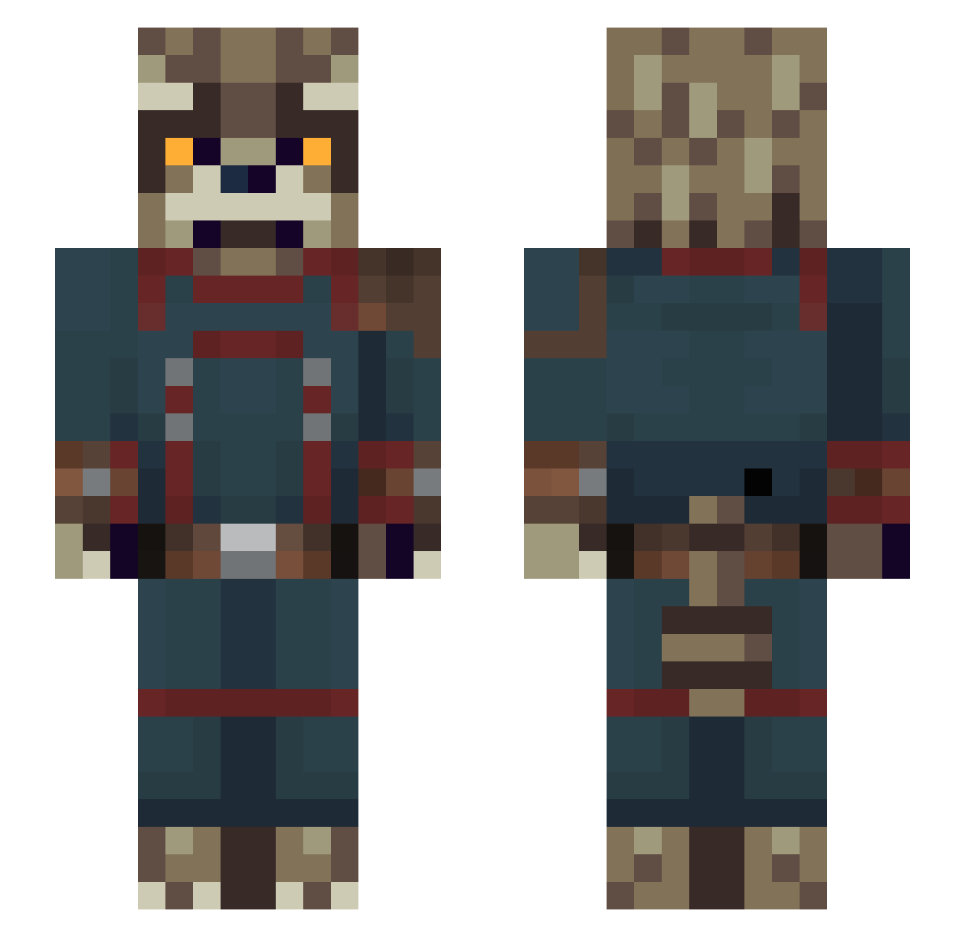 TheSandhK3 Minecraft skin, front and back view