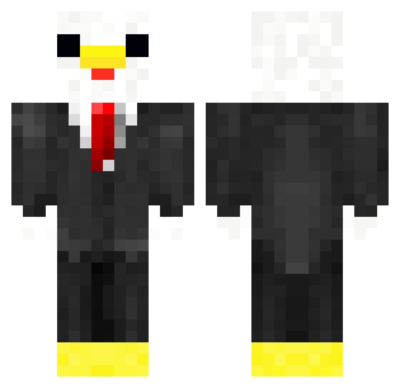 FangedCucumber Minecraft skin, front and back view