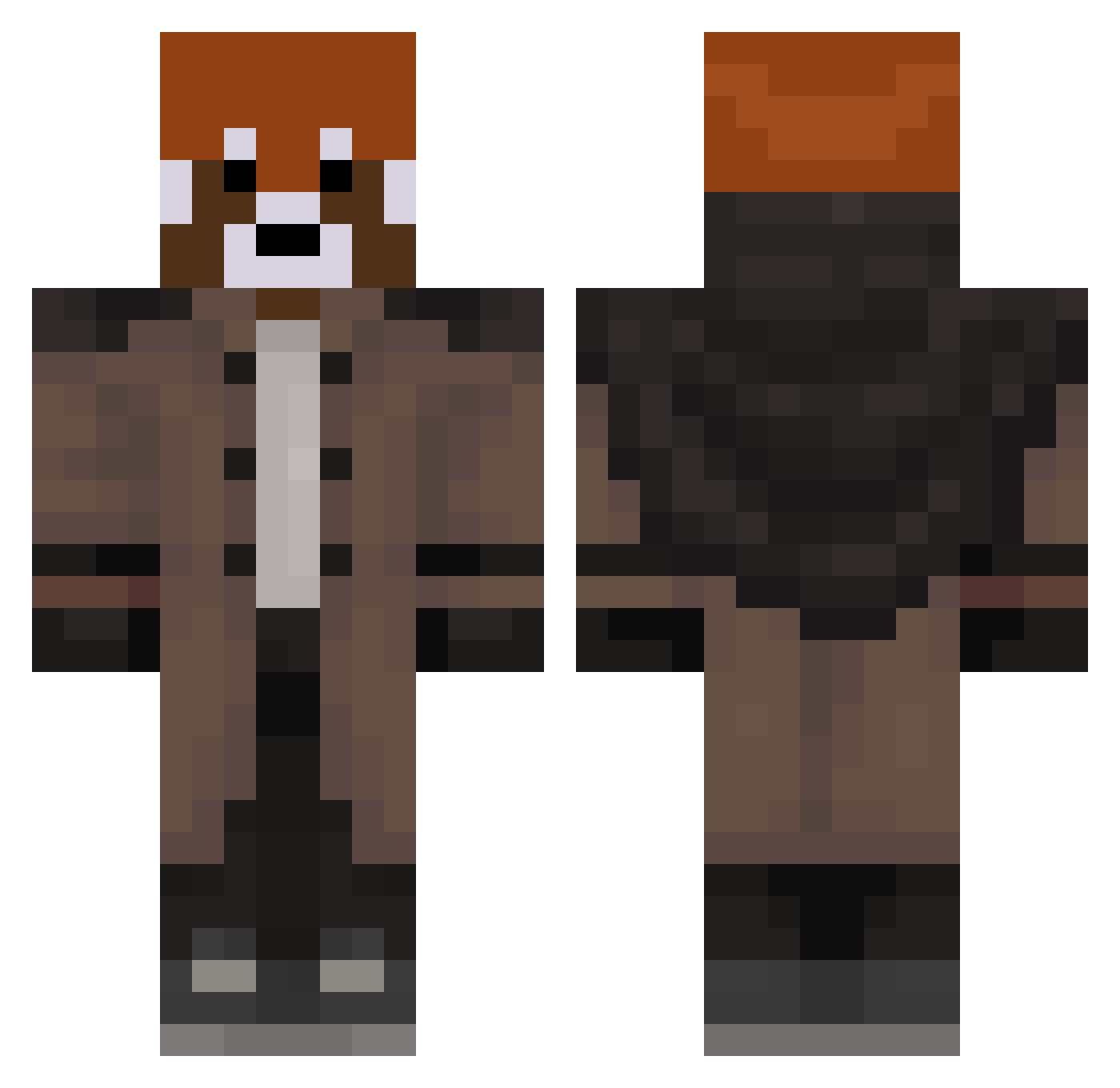 Drewseldorf Minecraft skin, front and back view