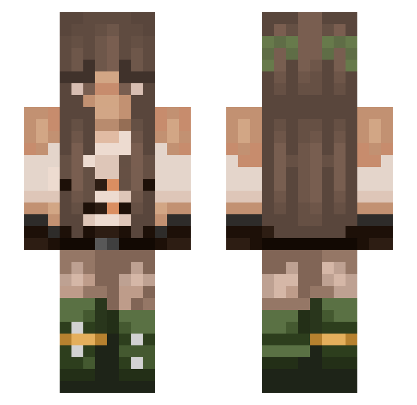 limitle Minecraft skin, front and back view
