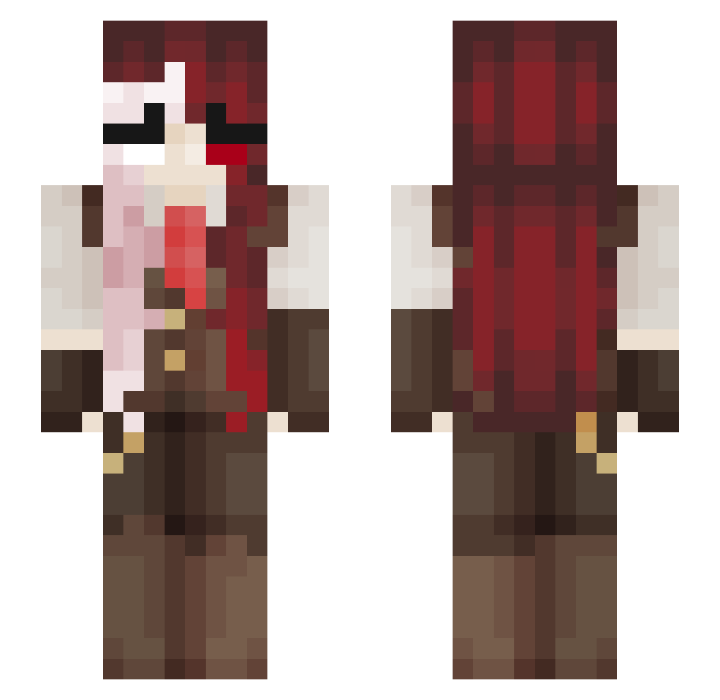 Zoocoe Minecraft skin, front and back view