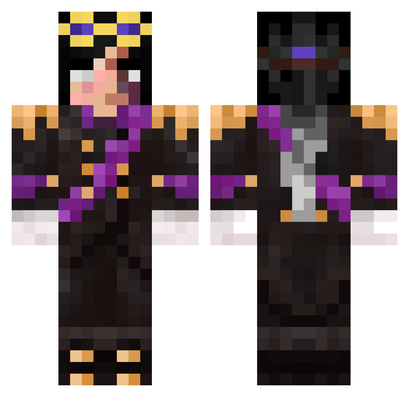 Metsrule97 Minecraft skin, front and back view