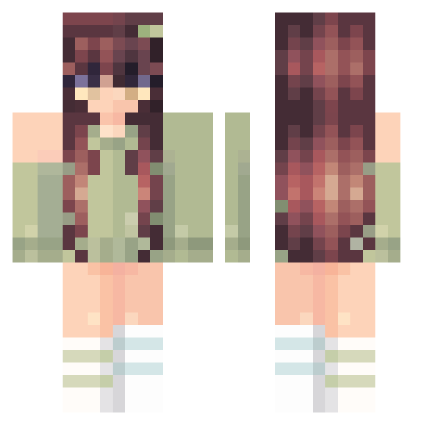 Its_The_Turtle Minecraft skin, front and back view