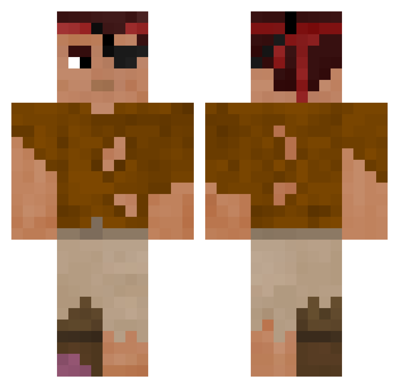 Jade91 Minecraft skin, front and back view