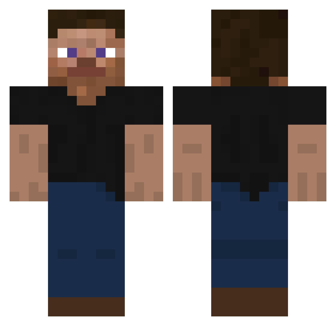 ArttuBM Minecraft skin, front and back view