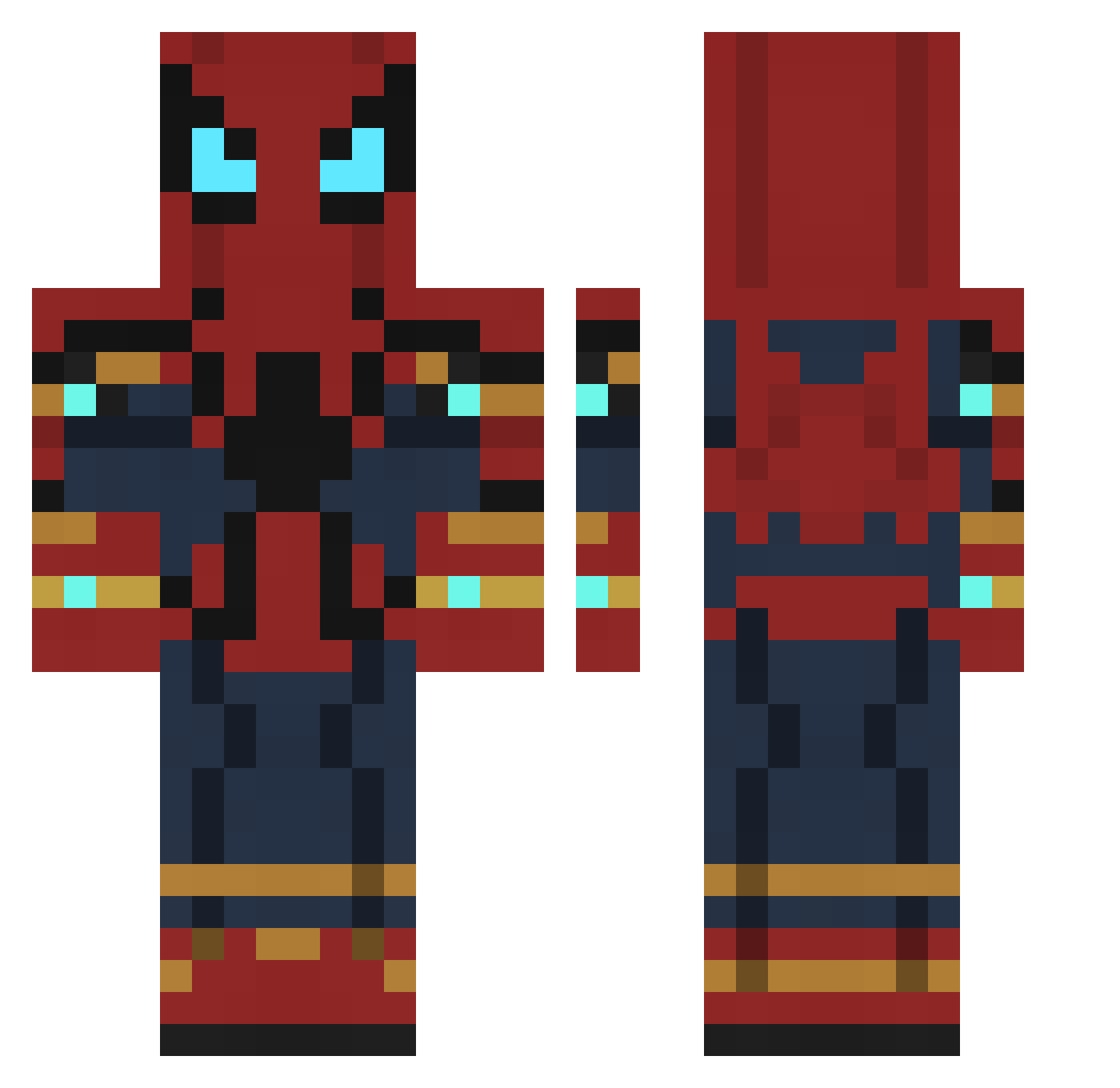 Trix84 Minecraft skin, front and back view